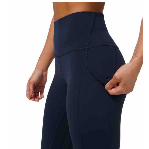 🔵Lululemon Align Leggings With Pockets 25” True Navy Size 2 - Picture 2 of 6